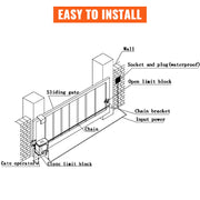Automatic Sliding Gate Opener Driveway Operator Infrared Sensor
